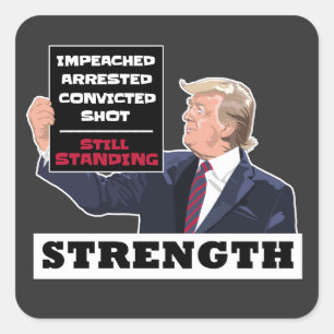 Adesivo Quadrado Donald Trump 2024 Fortalecimento Presidencial