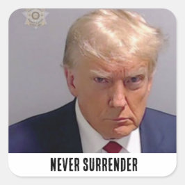 Adesivo Quadrado Donald Trump 2024 Nunca Renderize