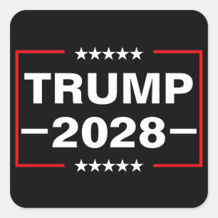 Adesivo Quadrado Donald Trump 2028 Presidente