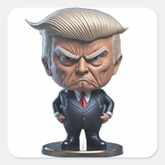 Adesivo Quadrado Donald Trump Caricature Figure