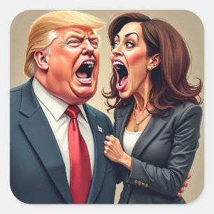 Adesivo Quadrado Donald Trump Kamala harris