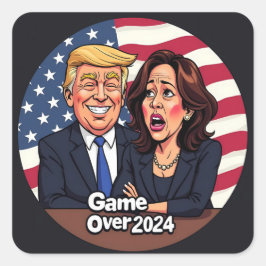 Adesivo Quadrado Donald Trump Kamala harris