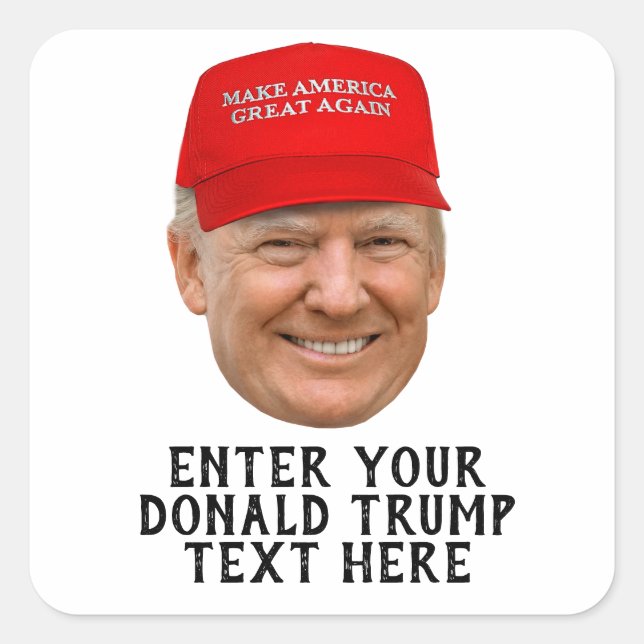 ADESIVO QUADRADO DONALD TRUMP MAGA PERSONALIZADO (Frente)