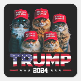 Adesivo Quadrado Donald Trump Torna Os Gatos Seguros Novamente Red