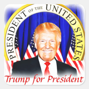 Adesivo Quadrado Donald Trunfo-para o presidente do _dos EUA