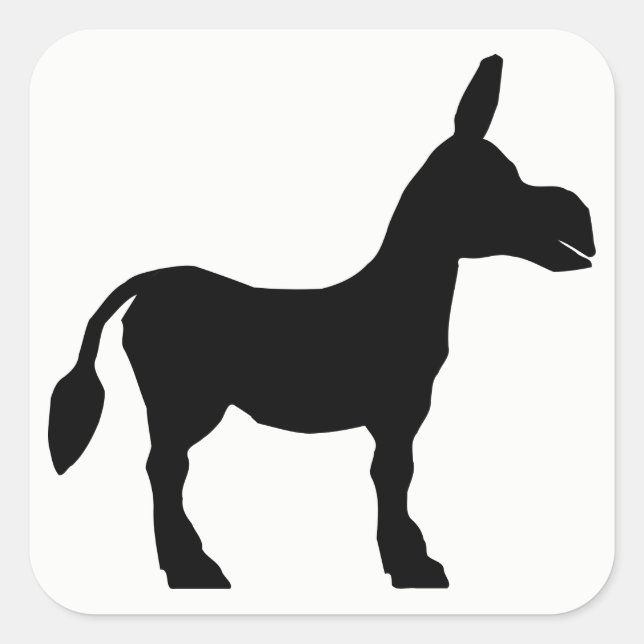 Adesivo Quadrado Donkey Silhouette (Frente)