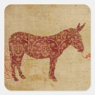 Adesivo Quadrado Donkey Silhouette Sticker