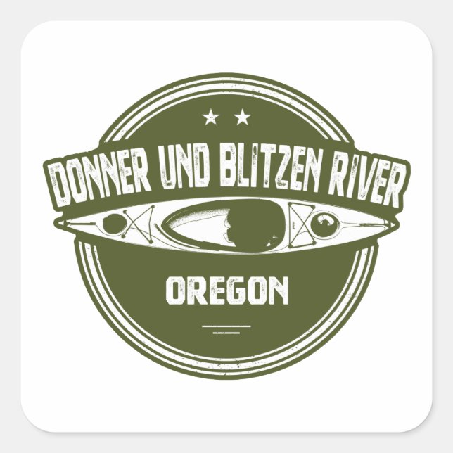 Adesivo Quadrado Donner und Blitzen River Oregon Kayaking (Frente)