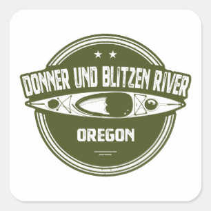 Adesivo Quadrado Donner und Blitzen River Oregon Kayaking