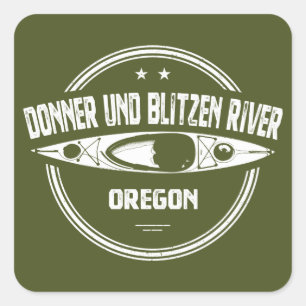 Adesivo Quadrado Donner und Blitzen River Oregon Kayaking