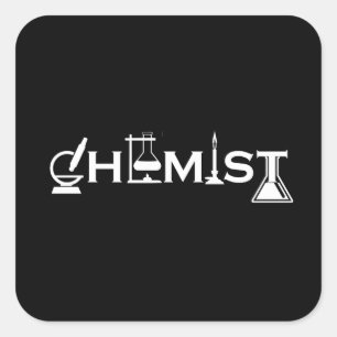 Adesivo Quadrado Dons de química engraçada