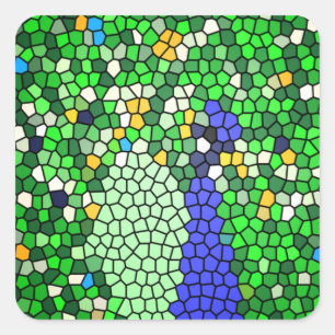 Adesivo Quadrado Dons impressionantes de mosaico Peacock personaliz