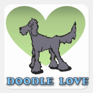 Adesivo Quadrado Doodle Love Sticker
