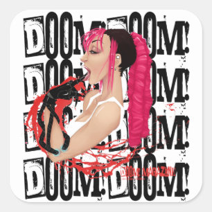 Adesivo Quadrado DOOM! Imagem preta "Z" da revista