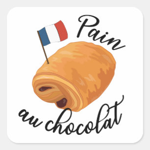 Adesivo Quadrado Dor Au Chocolat - Odontologia Francesa Engraçada
