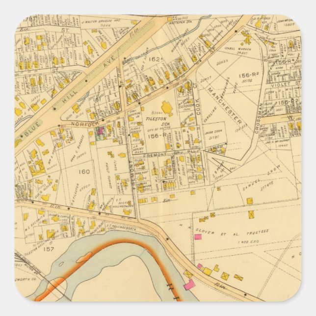 Adesivo Quadrado Dorchester, Massachusetts 6 (Frente)