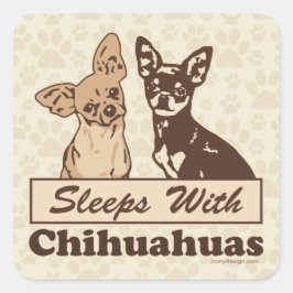 Adesivo Quadrado Dorme com Chihuahuas