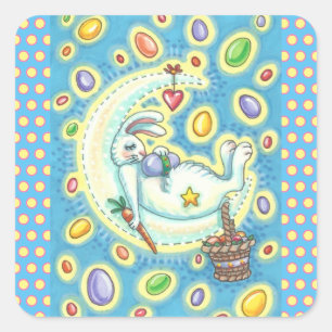 ADESIVO QUADRADO DORMIR BUNNY JELLY BEAN DREAMS MOON STICKER