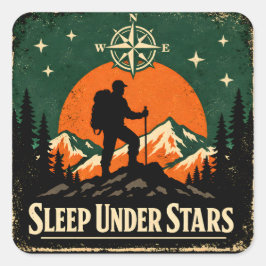 Adesivo Quadrado Dormir sob as Estrelas – Camper de Observação de E