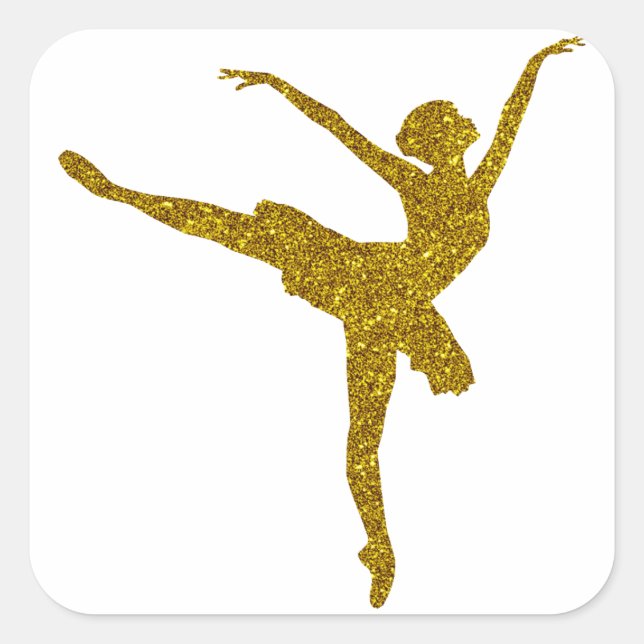 Adesivo Quadrado Dourada Ballerina Sticker (Frente)