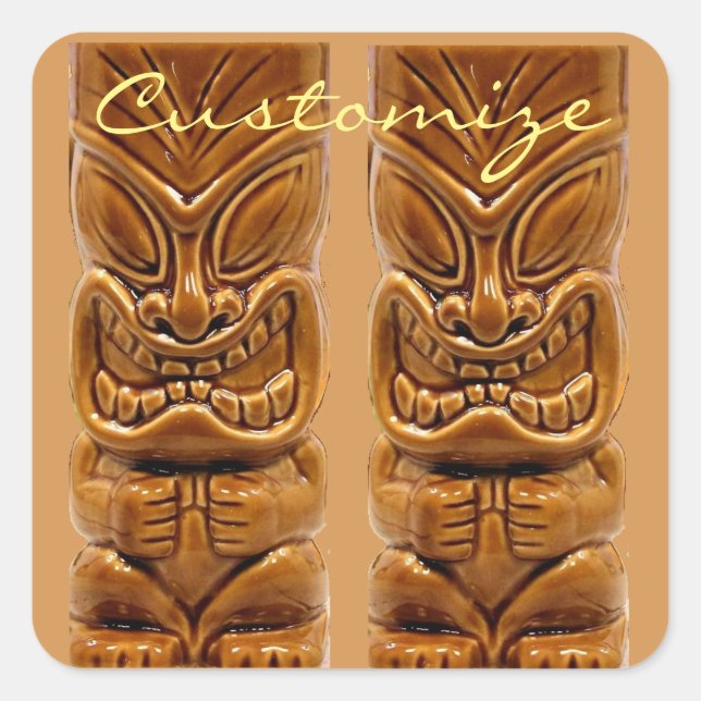 Adesivo Quadrado Dourada escultura Thunder_Cove Air Freshener (Frente)
