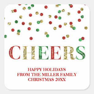 Adesivo Quadrado Dourada Glitter Vermelha Confetti Anima o Natal Pe