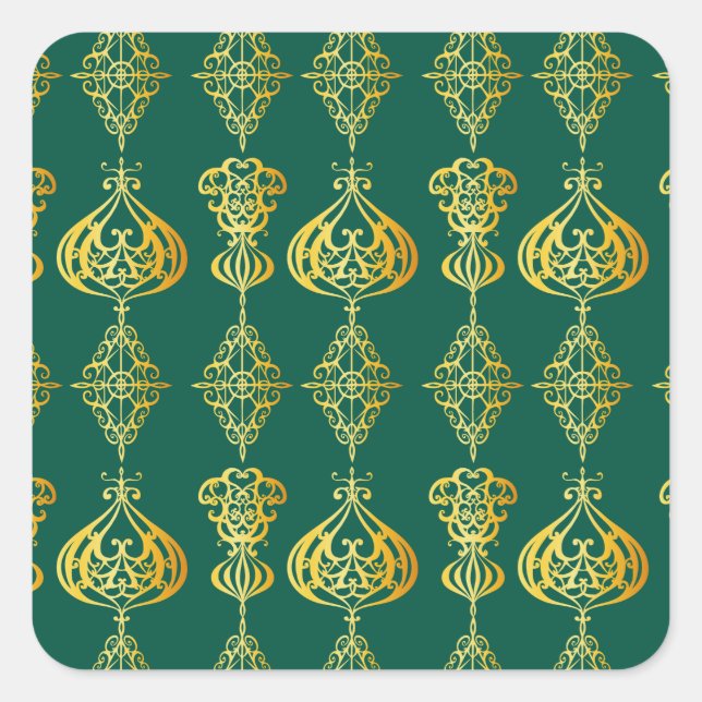 Adesivo Quadrado Dourada Holly Stars Foliday Glitter (Frente)