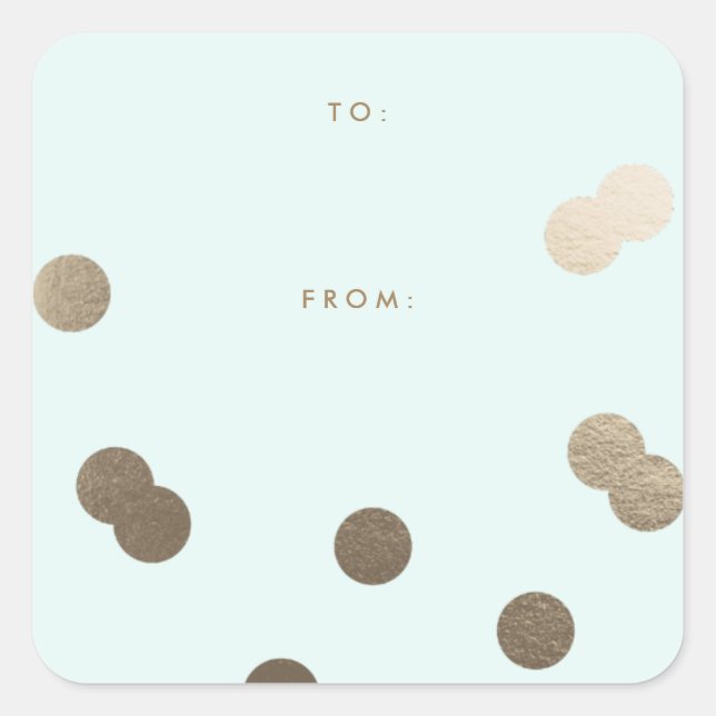 Adesivo Quadrado Dourada prenda de espuma de confetti (Frente)