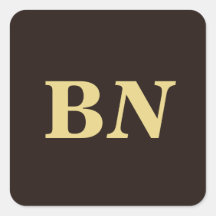 Douradas iniciais personalizadas marrom mínimo