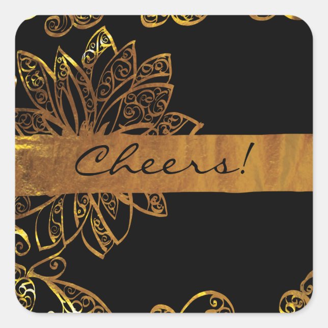 Adesivo Quadrado Dourado (Frente)