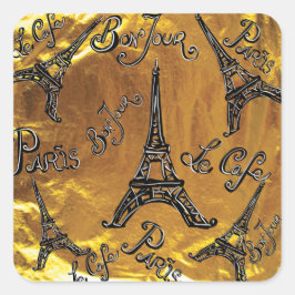 Adesivo Quadrado Dourado