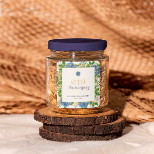 Adesivo Quadrado Dourado Blue Hydrangea 65ª Festa de Aniversário de