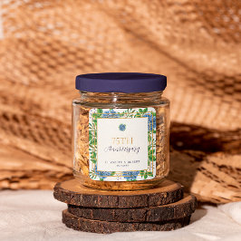 Adesivo Quadrado Dourado Blue Hydrangea 75ª Festa de Aniversário de