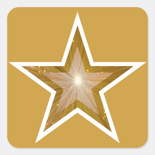 Adesivo Quadrado "Dourado" Carcola estelar amarela (Frente)