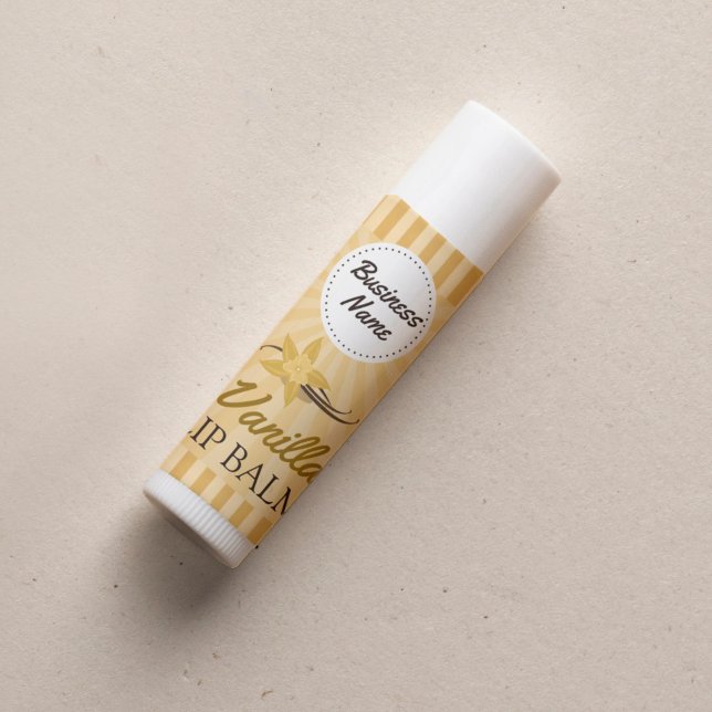 Adesivo Quadrado Dourado com baunilha - Rótulo do Lip Balm - Quadra (Criador carregado)