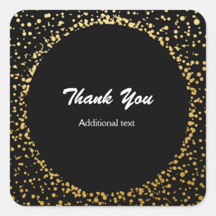 Adesivo Quadrado Dourado Confetti Elegante Pontos de Glamor Favorec