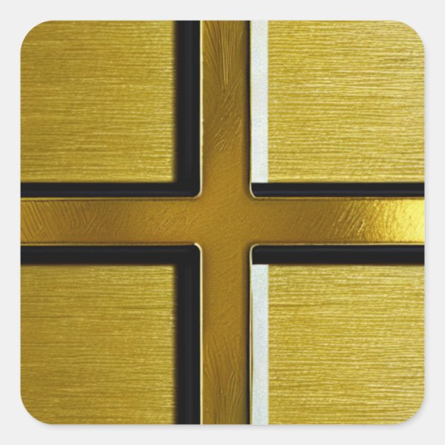 Adesivo Quadrado Dourado Cross Sticker (Frente)