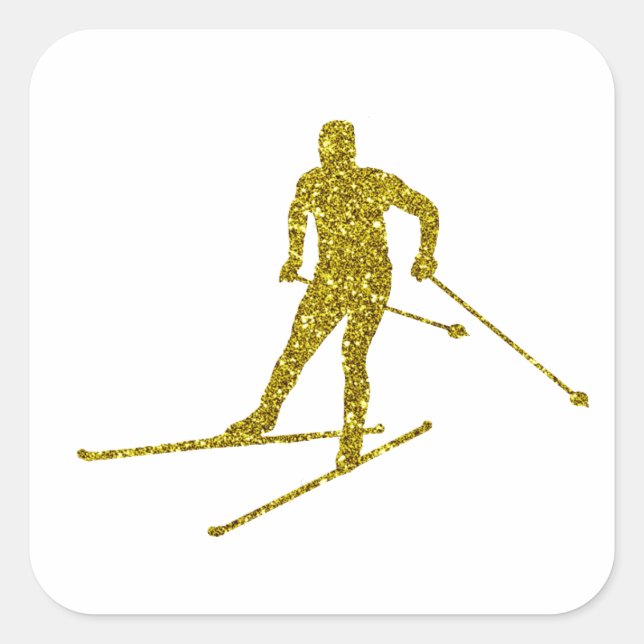 Adesivo Quadrado Dourado Langlauf Sticker (Frente)