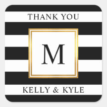 Dourado Quadro Black White Stripes Monograma Casam