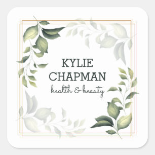 Adesivo Quadrado Dourado Quadro E Folhas