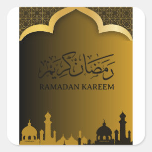 Adesivo Quadrado Dourado Ramadan kareem 2024