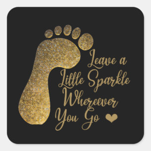 Adesivo Quadrado Dourado Sparkle aonde quer que você vá