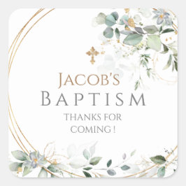 Adesivo Quadrado Dourado Verde Eucalyptus Square Sticker