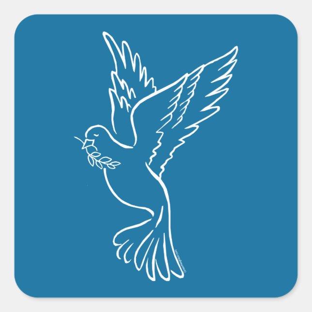 Adesivo Quadrado Dove of Peace (Frente)