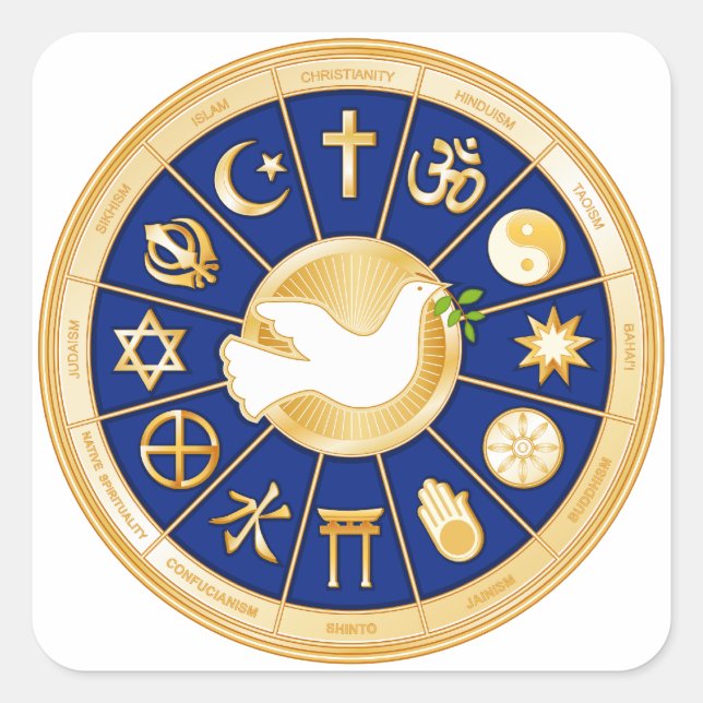 Adesivo Quadrado Dove of Peace (Frente)