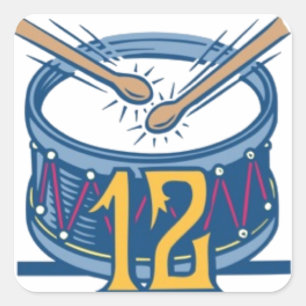 Adesivo Quadrado Doze Drummers Drumming