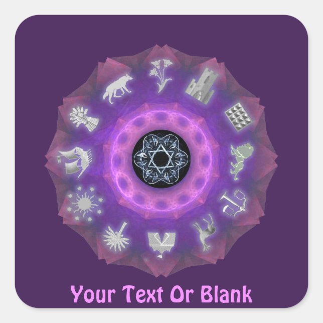 Adesivo Quadrado Doze tribos (Frente)