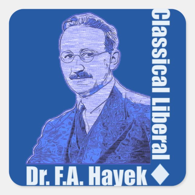 Adesivo Quadrado Dr. Friedrich August von Hayek (Frente)