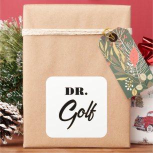 Adesivo Quadrado Dr. Golf Funny Design para Golf Lovers