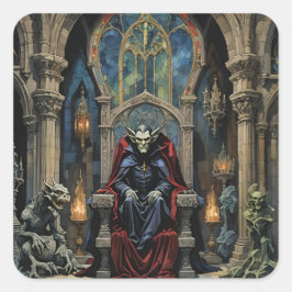 Adesivo Quadrado Drácula Vampiro no Castelo